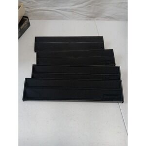 Pressman Game Tile Racks Set of 4 Black Plastic Replacement Tri-Ominos Trays